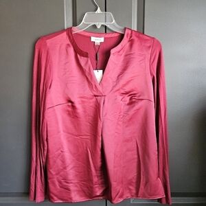 NWT Calvin Klein Womens V-neck Blouse Sz Large